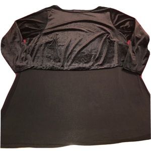 J.Jill 3XL Black Velvet Tunic Flowy 3/4 Sleeve Stretchy Split sides holiday top